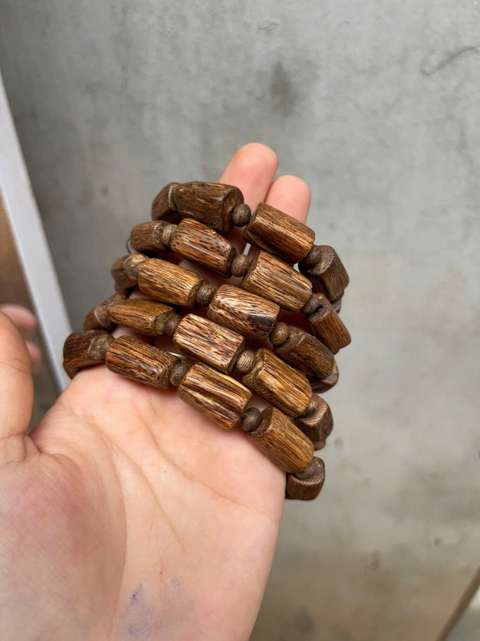 Natural cylindrical Agarwood bracelet, Vietnamese Agarwood from Nha Trang .