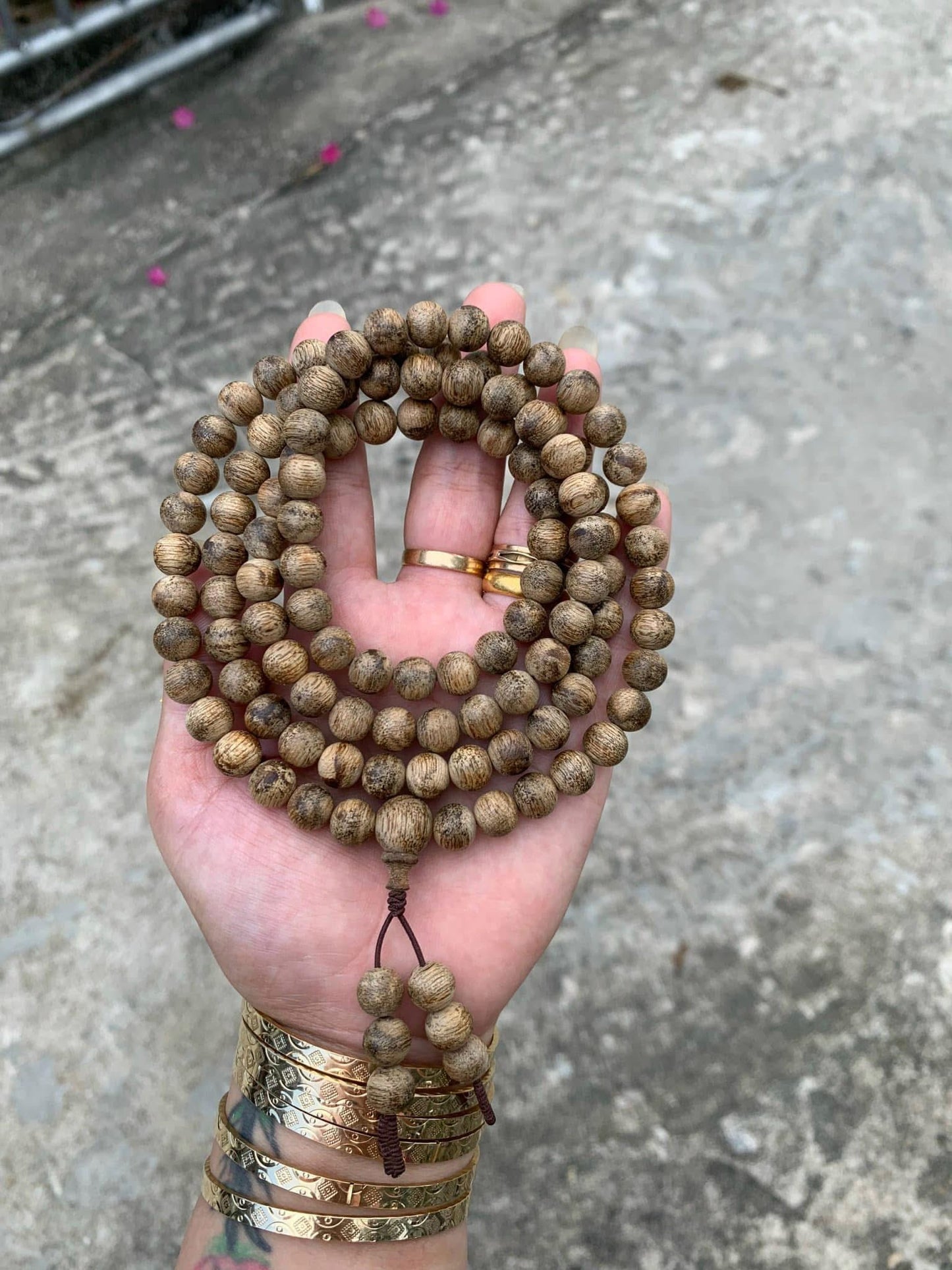 Wild Agarwood 108 Bead From Campodia , Super Grade Agarwood red.