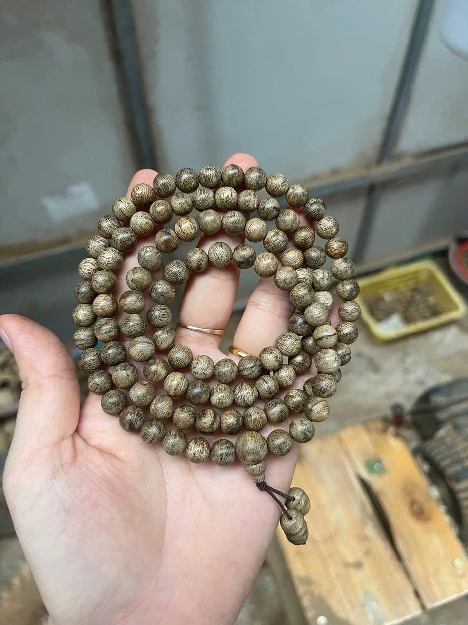 Super high quality Agarwood from Cambodia's pursat forest, 108 beads string is very fragrant and has beautiful oil grain