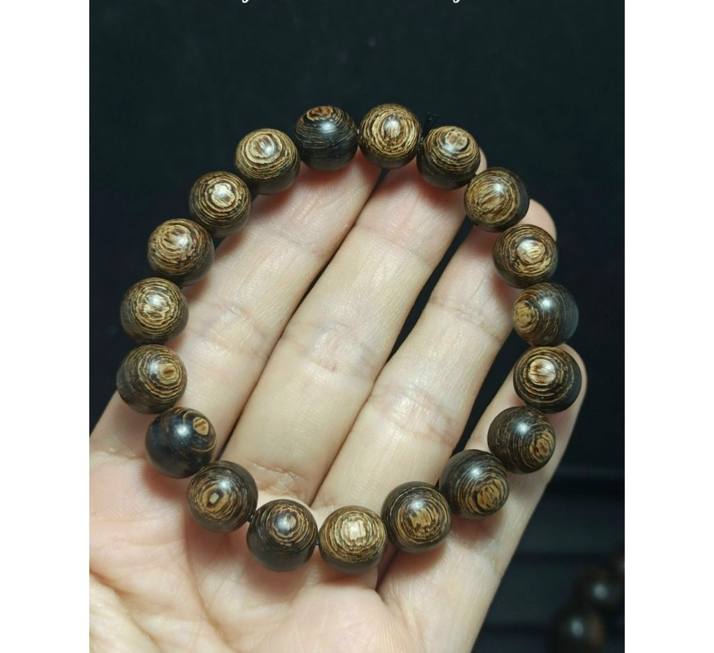 Vietnamese Agarwood Bracelet , Sinking Agarwood Beautiful Agarwood Grain , Black Bead Agarwood
