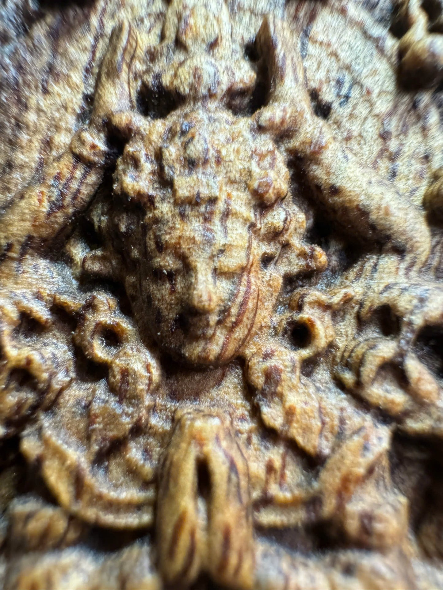 Multi-arm Buddha sculpture pendant, Wild Vietnamese or Cambodian agarwood material