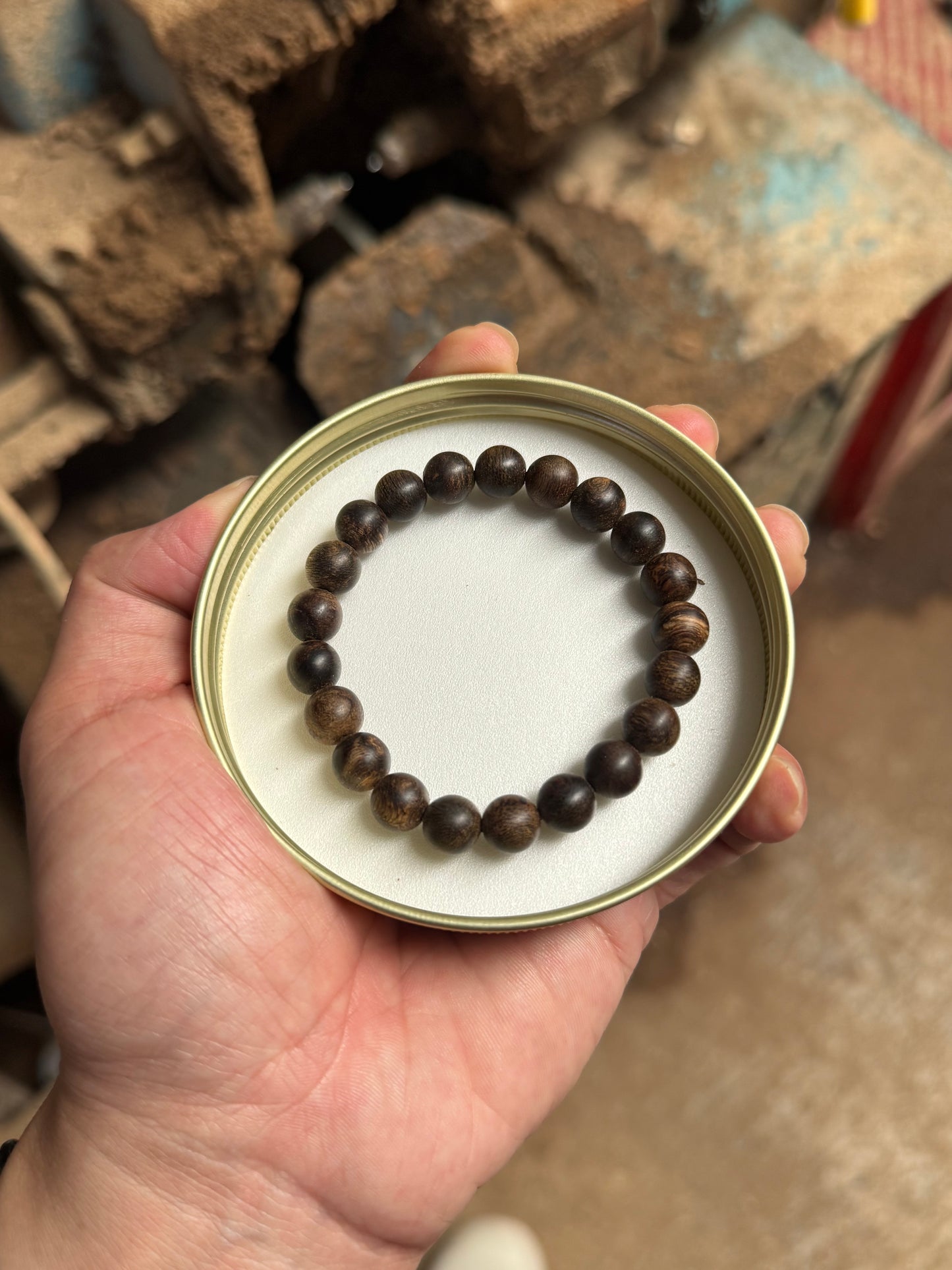 Rare Agarwood Bracelet | 400 Year To 600-Year Forest Near Sinking Grade Beads 8mm & 10mm - Strong Aroma