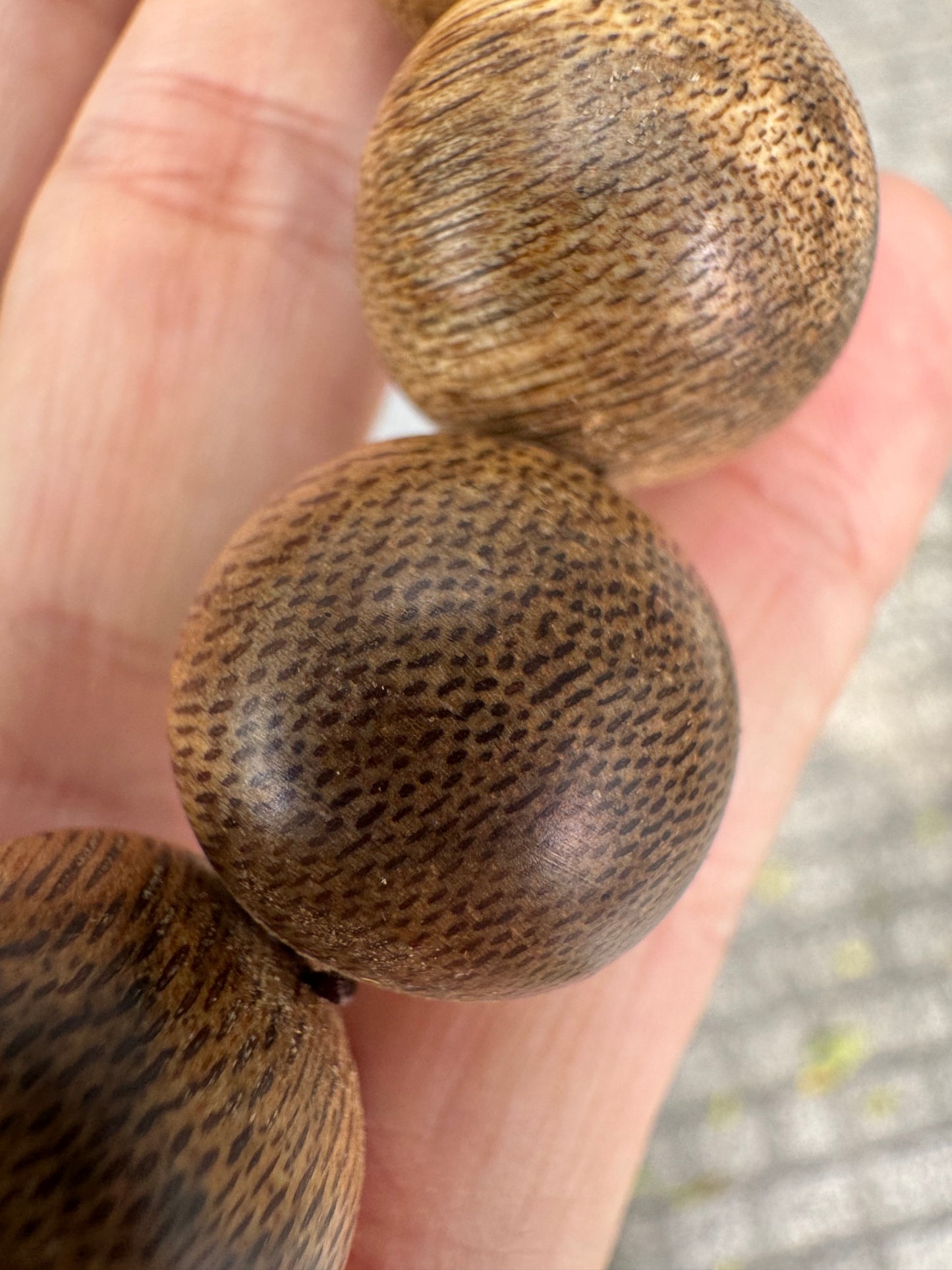 Vietnamese Wild Agarwood Bracelet Size 18mm , Agarwood From Hue Quang Binh Forest, Big Beads For Men.