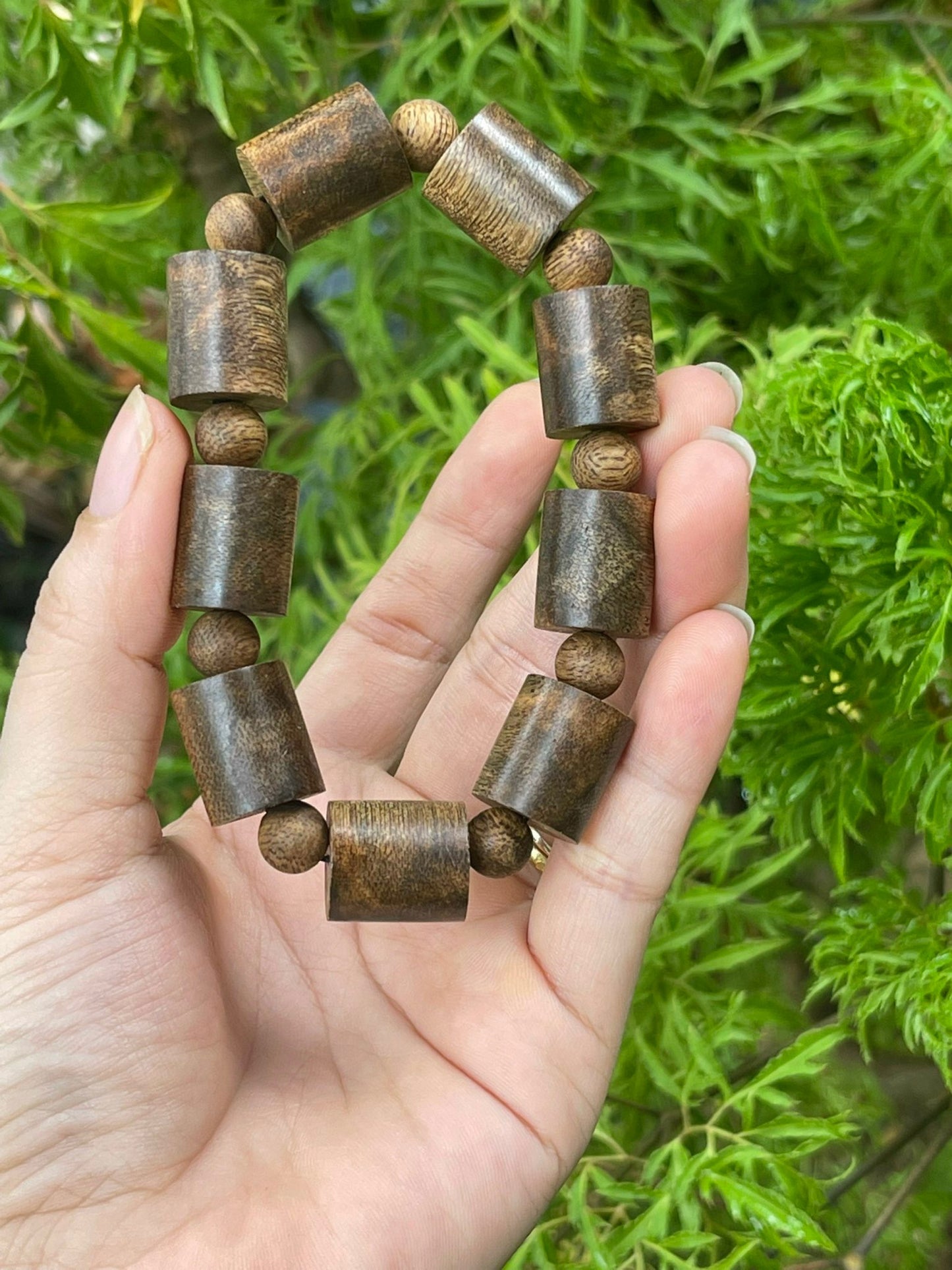 Super Grade Campodia Agarwood Bracelet , cylindrical Style bracelet , Strong Aroma , For Men And Women