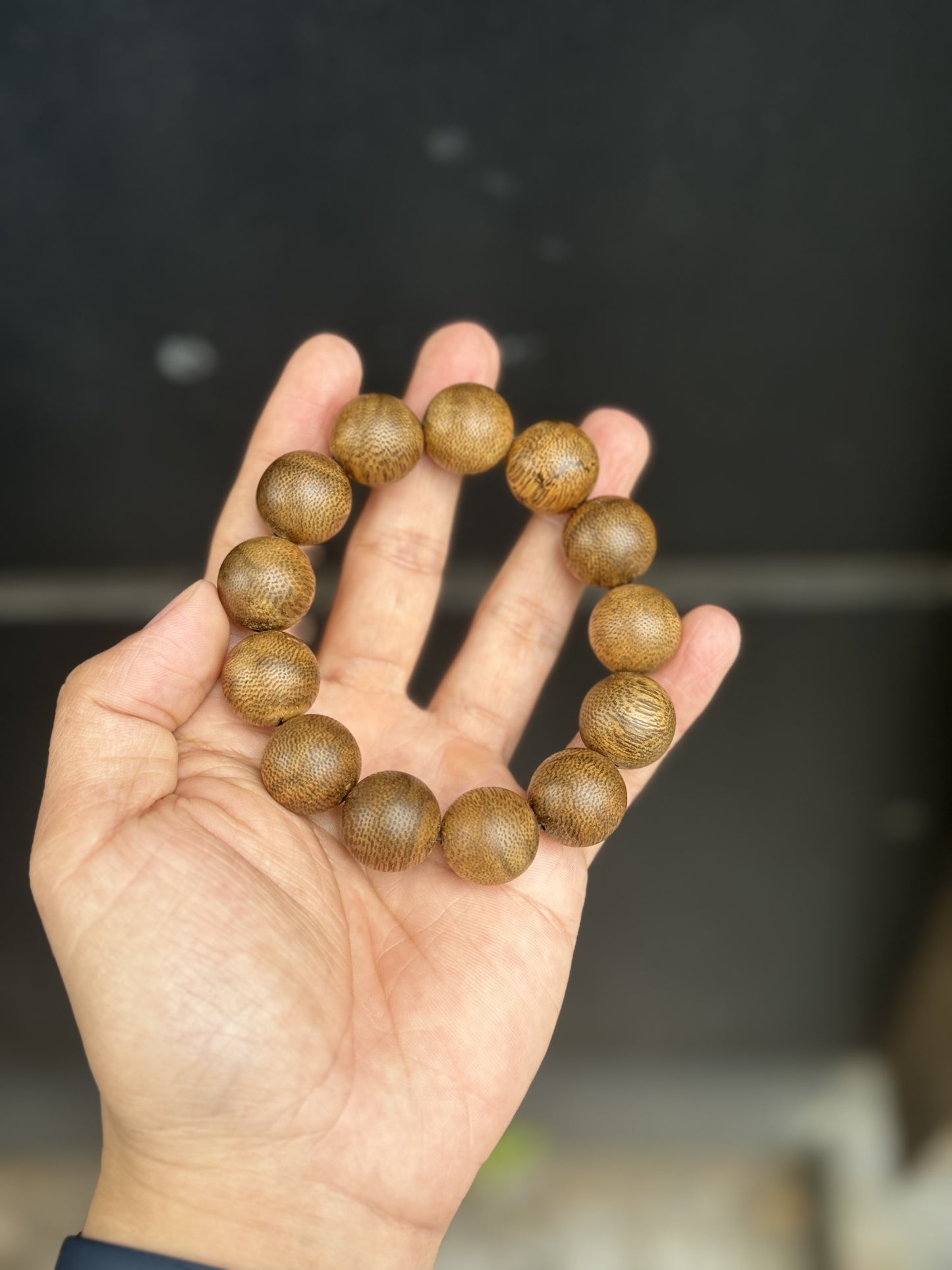 Wild Agarwood Bracelet Size 18mm , From Laos Forest , Strong Aroma