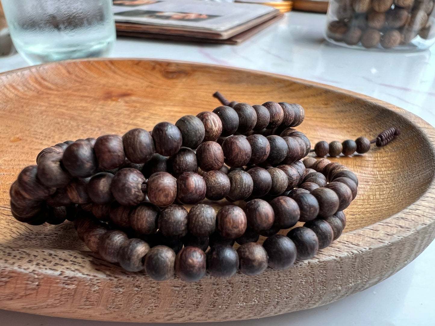 Philippines Wild Agarwood 216 Beads,Dark Beads Agarwood,Strong Aroma, Only 1 ,Size 4mm