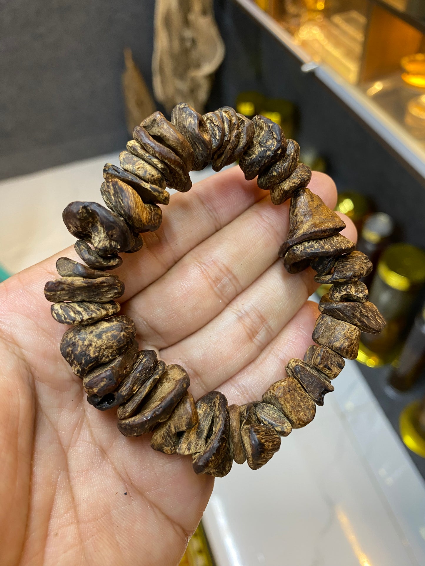 Vietnam Sinking Agarwood Bracelet- Only 1 , High Quality Agarwood . Full Bead Sinking