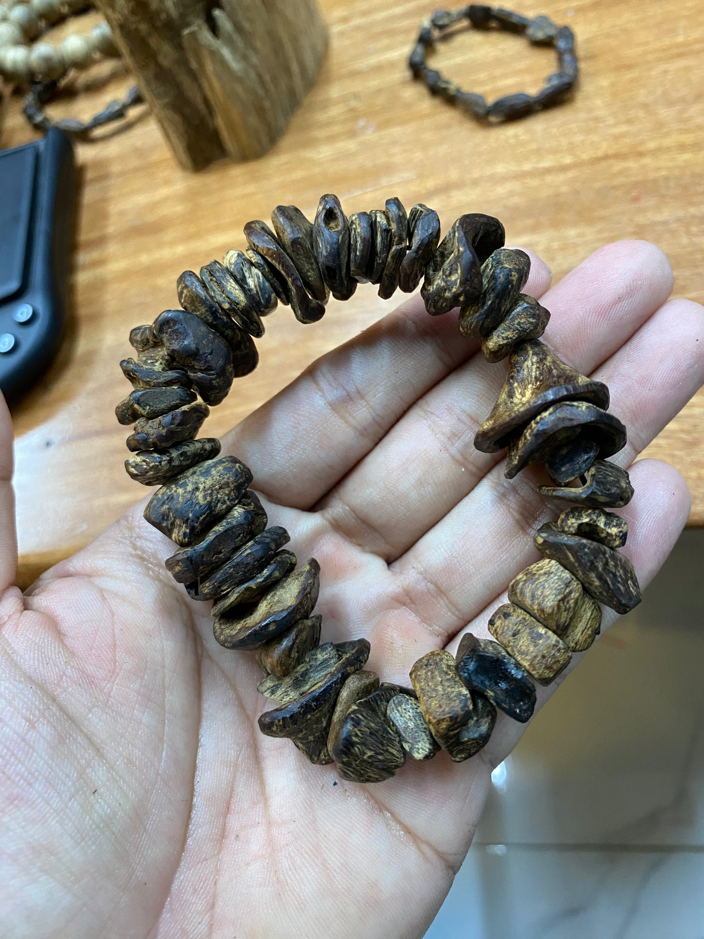 Vietnam Sinking Agarwood Bracelet- Only 1 , High Quality Agarwood . Full Bead Sinking