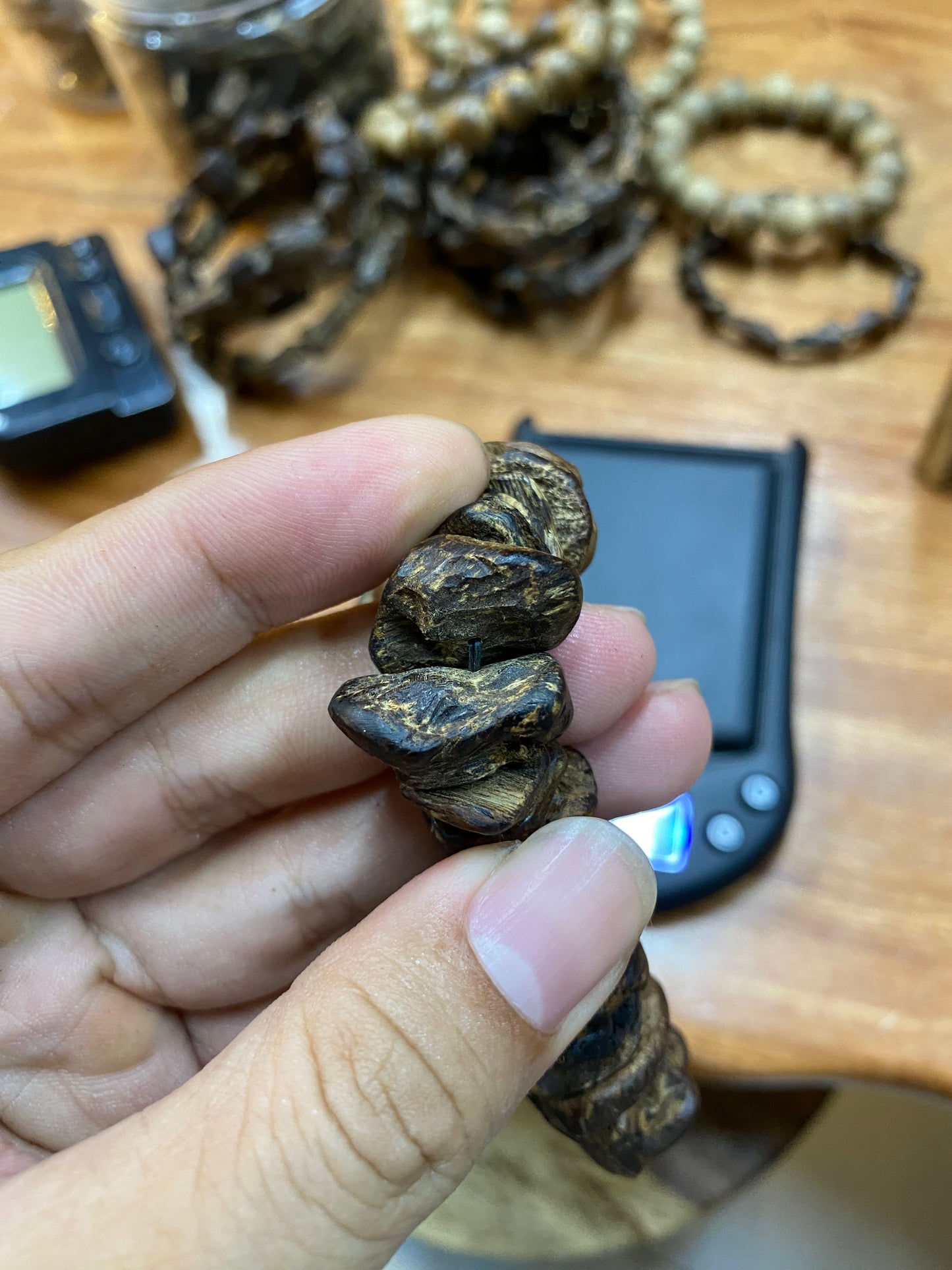 Vietnam Sinking Agarwood Bracelet- Only 1 , High Quality Agarwood . Full Bead Sinking