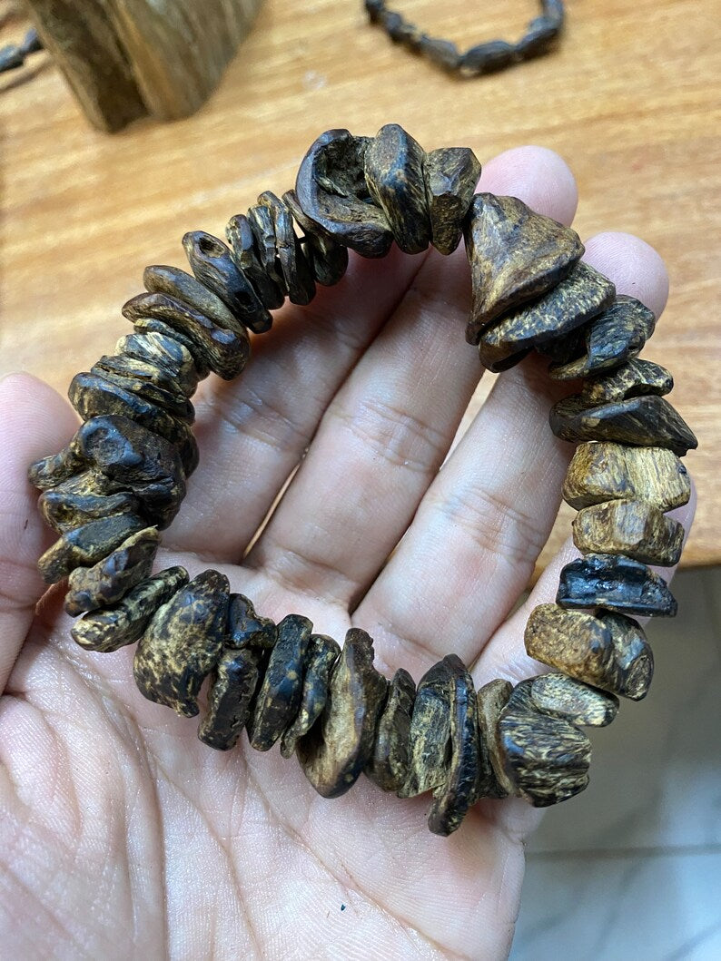 Vietnam Sinking Agarwood Bracelet- Only 1 , High Quality Agarwood . Full Bead Sinking