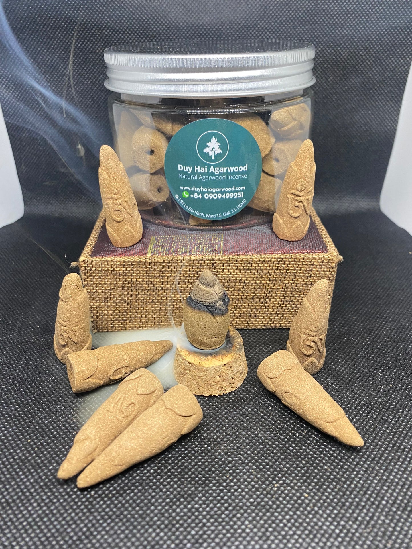 Natural Vietnamese Agarwood Incense, Grade AAA , 50 Cone In Box