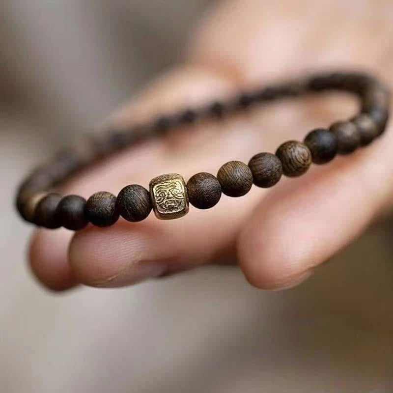 Agarwood Bracelet Mix Charm Dragon Lucky , Bead Size 6mm , Agarwood Bangles For Women