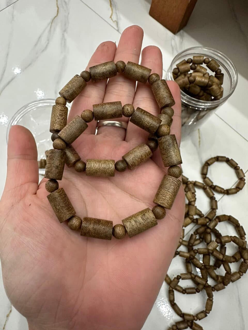 Wild Agarwood Bracelet ,Cylindrical bracelet , Agarwood From Quang Binh Vietnamese, For Men and Women