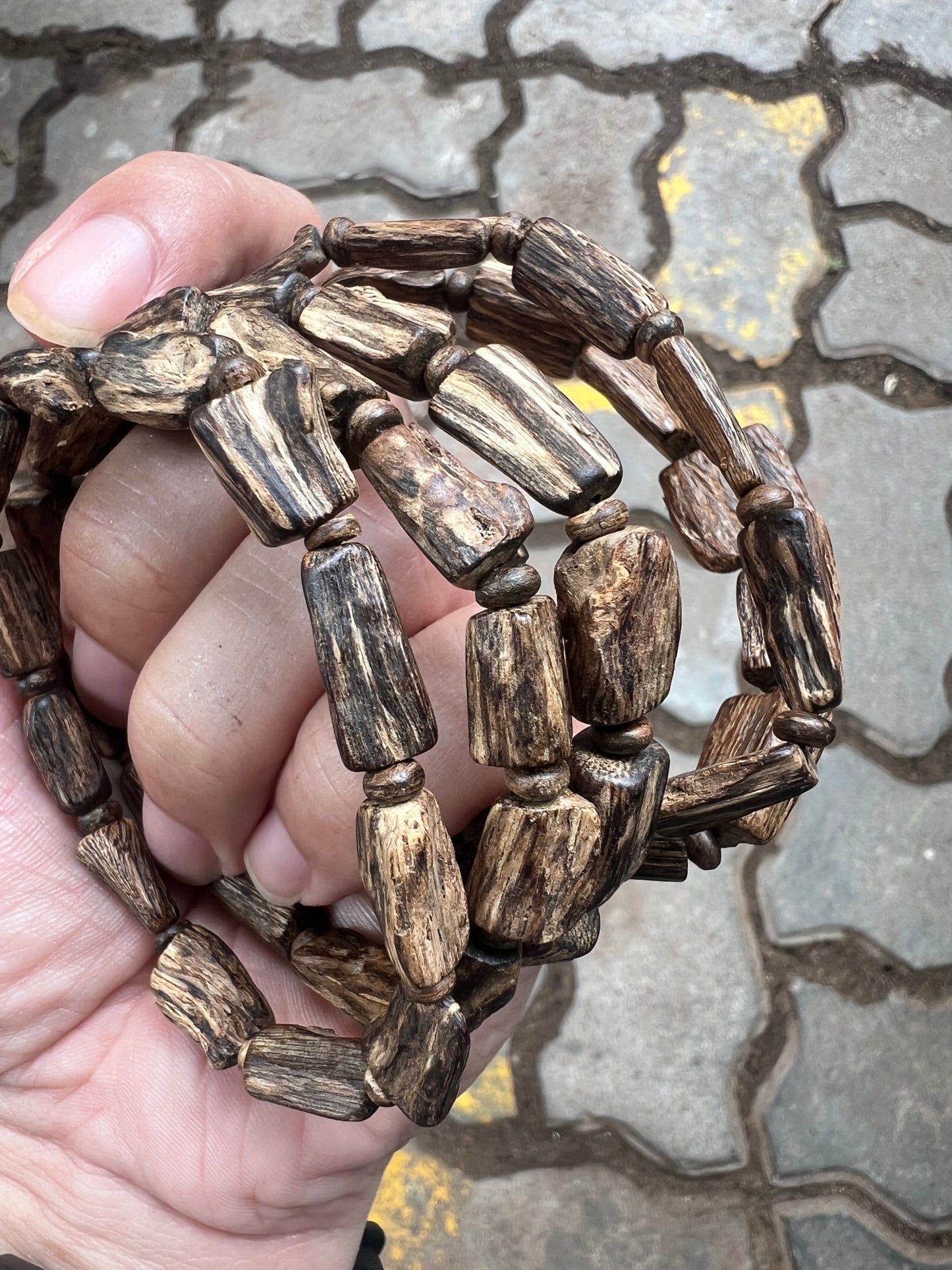Natural Near-Sinking Root-Clinging Agarwood Bracelet- Vietnamese Super Grade Agarwood