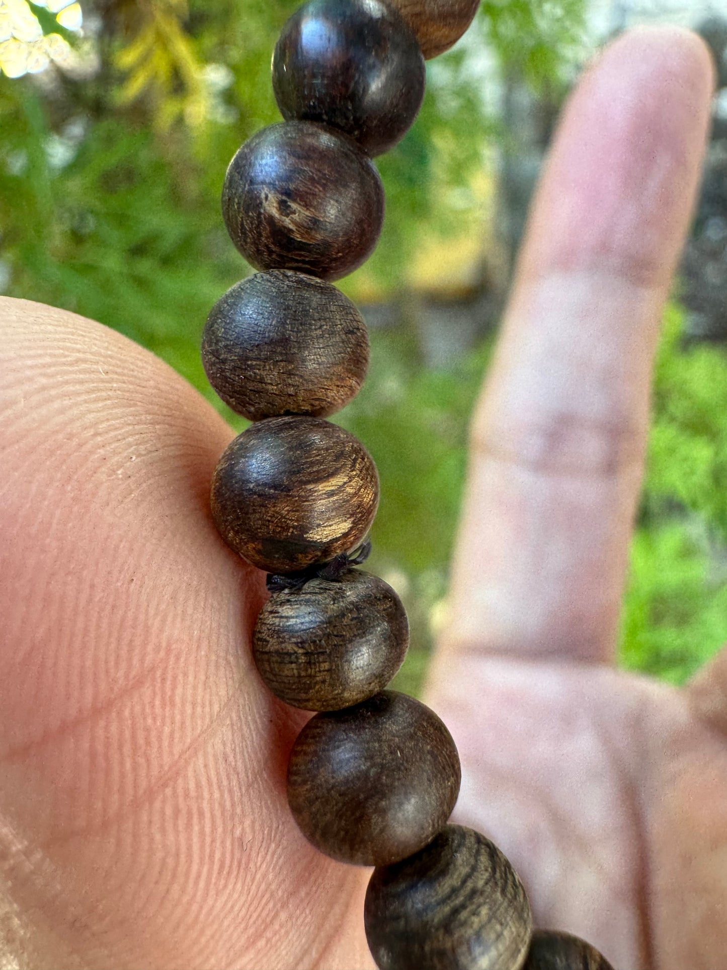 All Sinking Agarwood Bracelet , Super Grade Agarwood Size 6mm , Strong Aroma , Very Rare , 400-500 year old sediments, Only 1