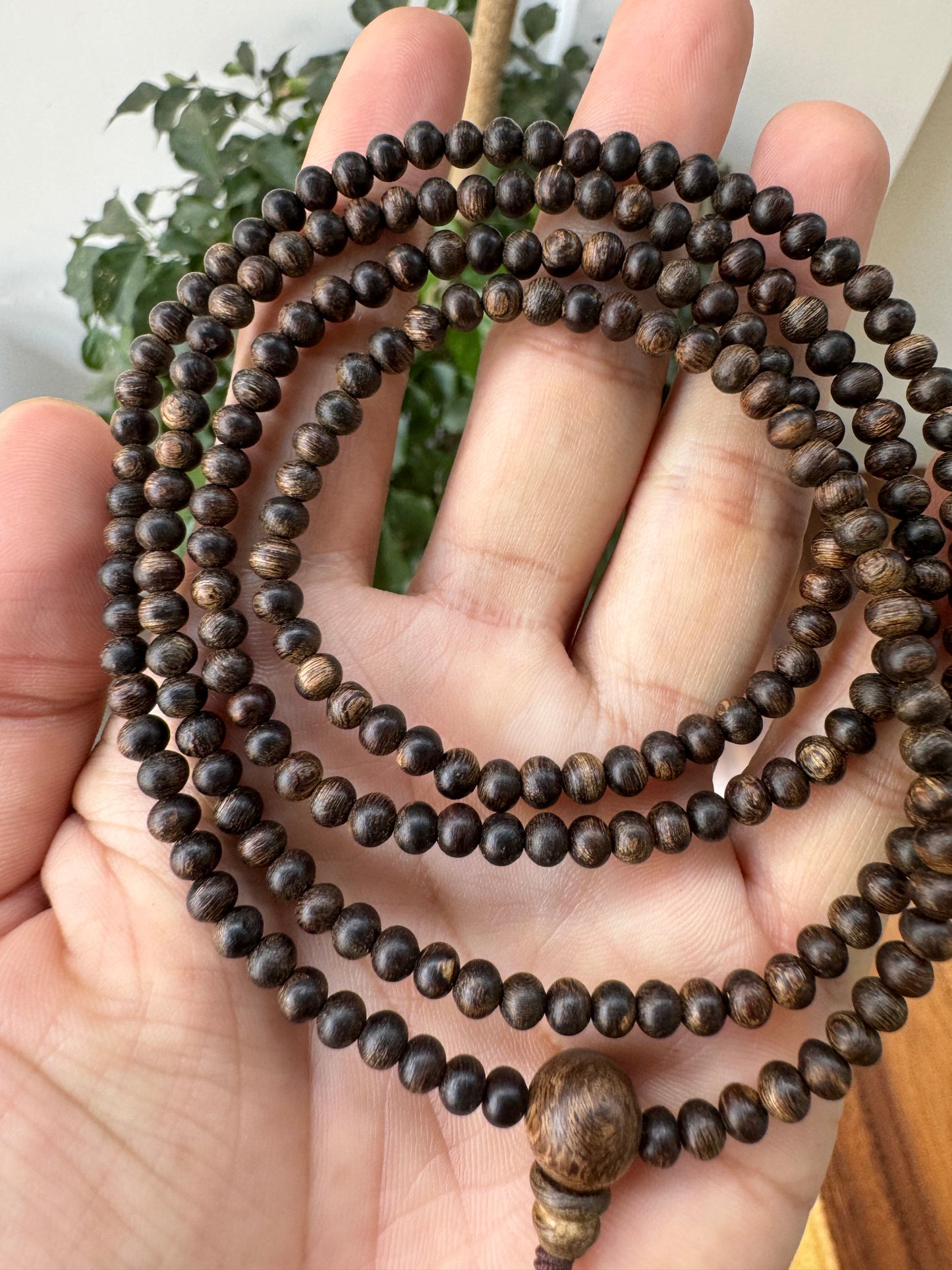 Agarwood 216 Mala Bead Philippines , Wild Agarwood Very Oil , Super King Agarwood , Size 4mm