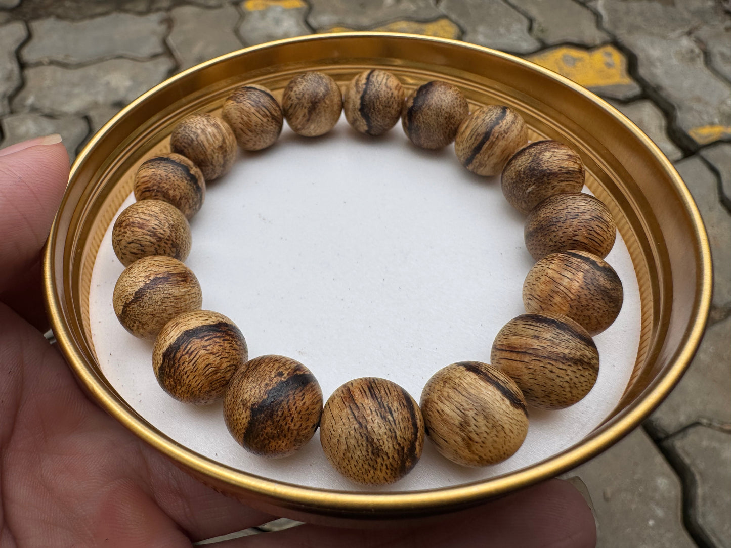 Tien Phuoc Vietnamese Agarwood Bracelet – 12mm, High-Oil Natural Oud, One-of-a-Kind