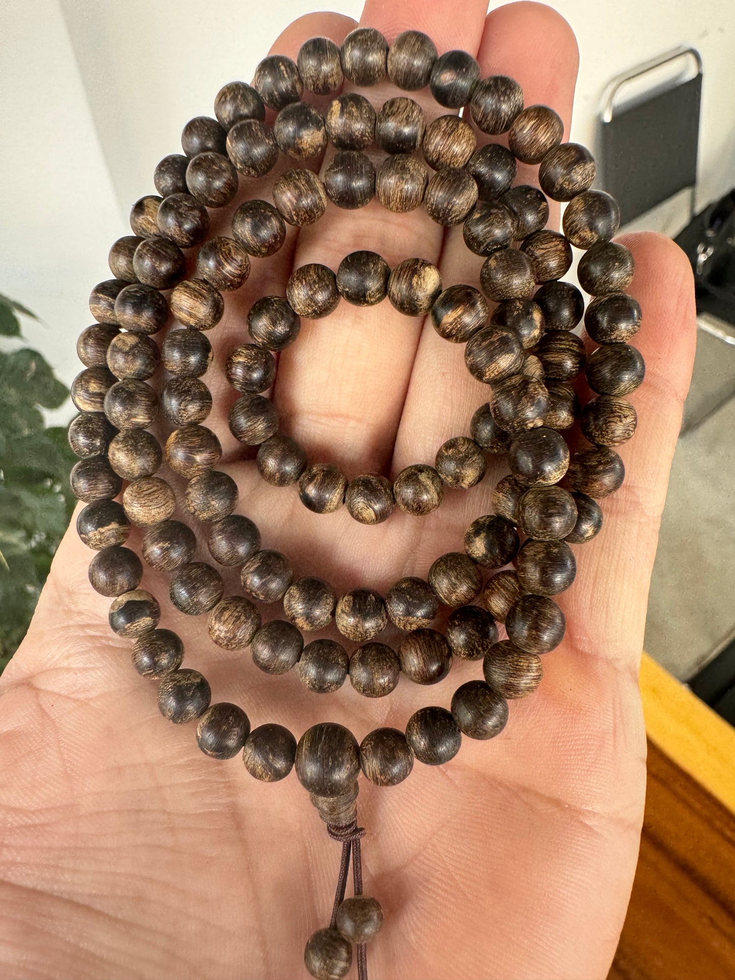 Wild Agarwood 108 Beads Sinking , All Beads Sinking , Size 6mm . Super King Agarwood