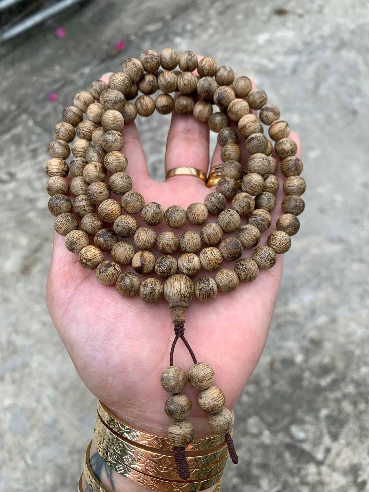 Wild Agarwood 108 Bead From Campodia , Super Grade Agarwood red.