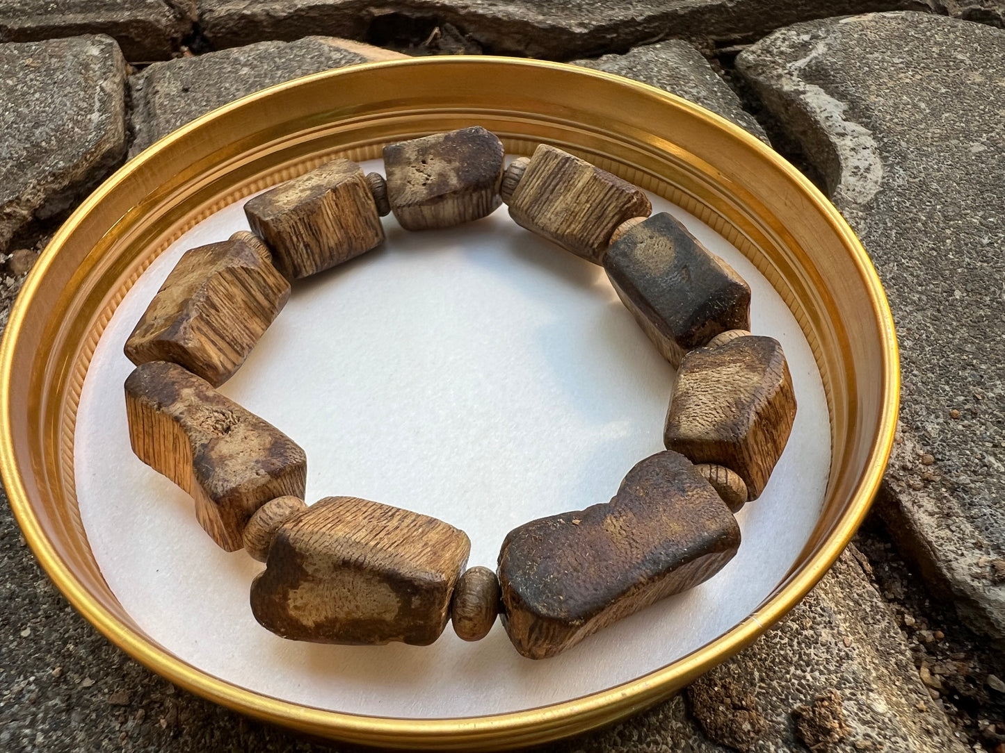 Handcrafted Freeform Natural Agarwood Bracelet – Pursat Cambodian Agarwood
