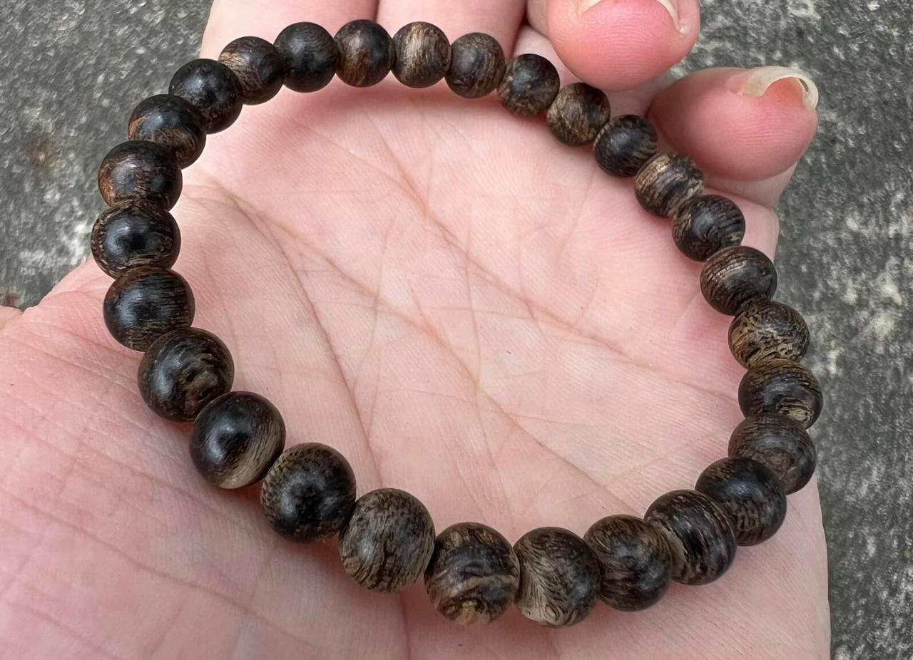 Wild Agarwood Bracelet Sinking , Size 6mm,Very Rare