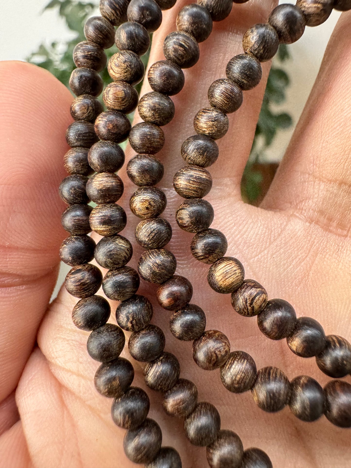 Agarwood 216 Mala Bead Philippines , Wild Agarwood Very Oil , Super King Agarwood , Size 4mm