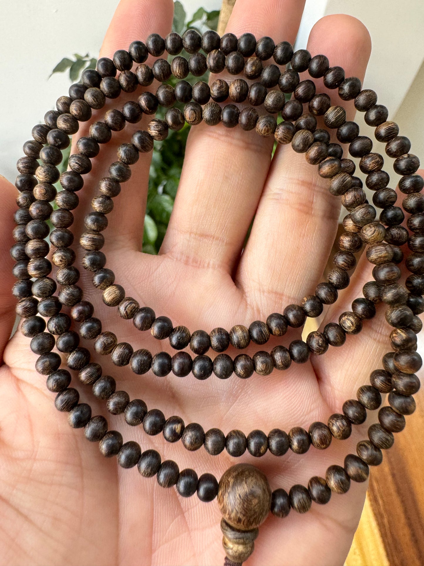 Agarwood 216 Mala Bead Philippines , Wild Agarwood Very Oil , Super King Agarwood , Size 4mm