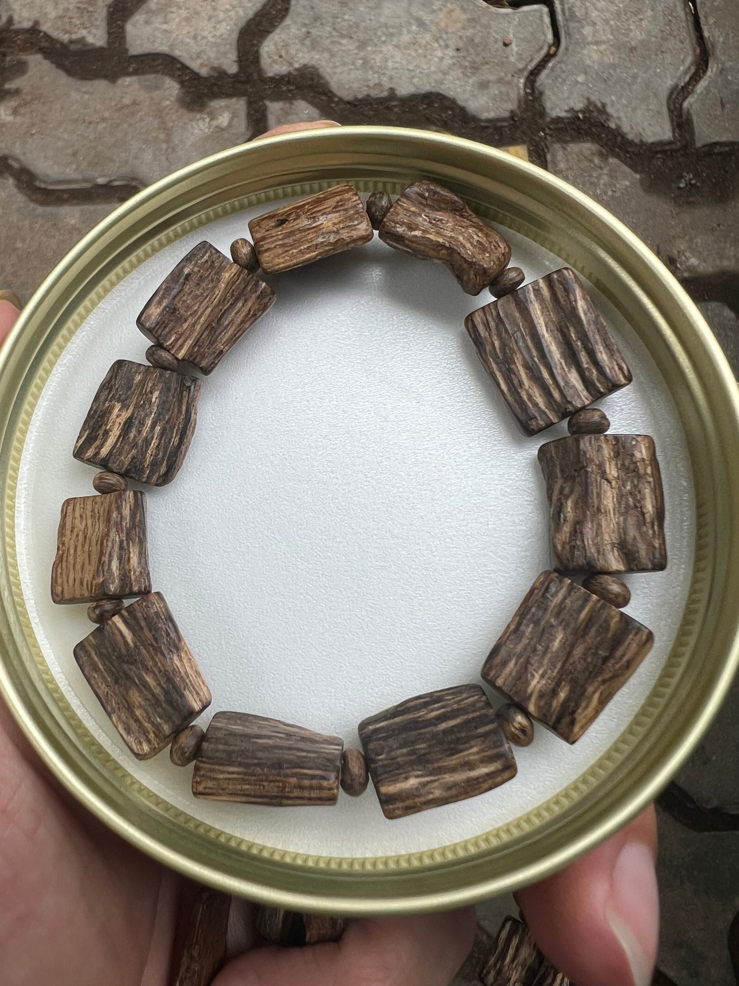 Natural Near-Sinking Root-Clinging Agarwood Bracelet- Vietnamese Super Grade Agarwood