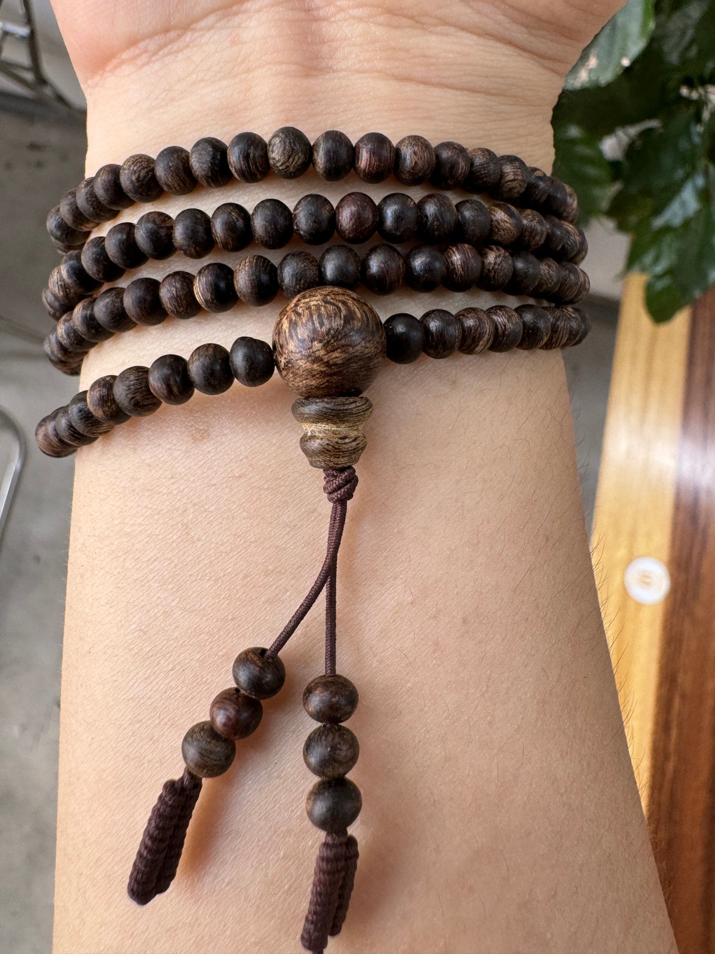 Agarwood 216 Mala Bead Philippines , Wild Agarwood Very Oil , Super King Agarwood , Size 4mm