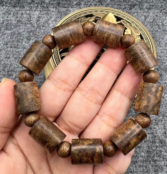 Super Grade Campodia Agarwood Bracelet , cylindrical Style bracelet , Strong Aroma , For Men And Women