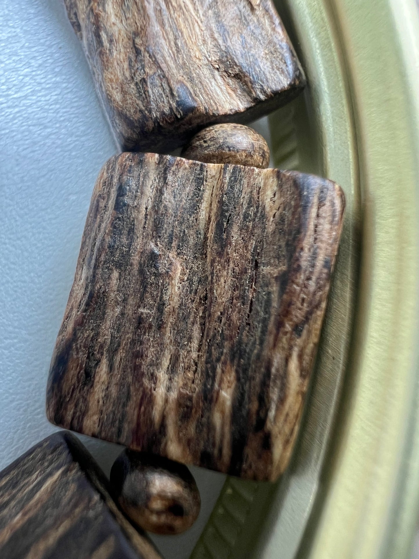 Natural Near-Sinking Root-Clinging Agarwood Bracelet- Vietnamese Super Grade Agarwood