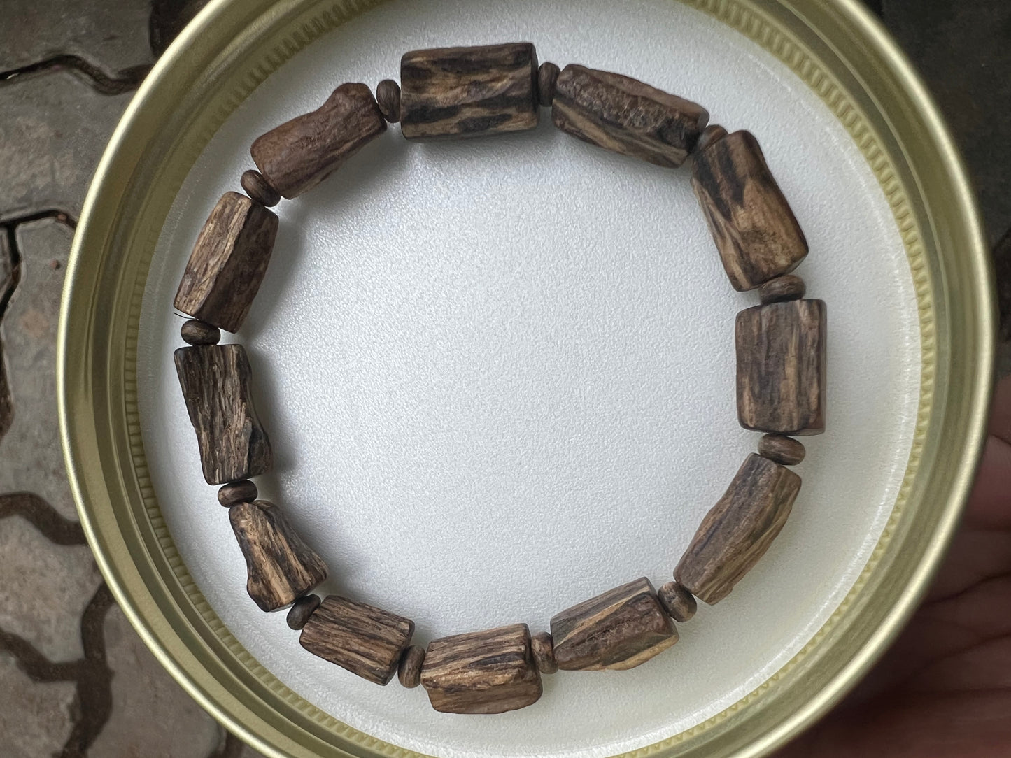 Natural Near-Sinking Root-Clinging Agarwood Bracelet- Vietnamese Super Grade Agarwood