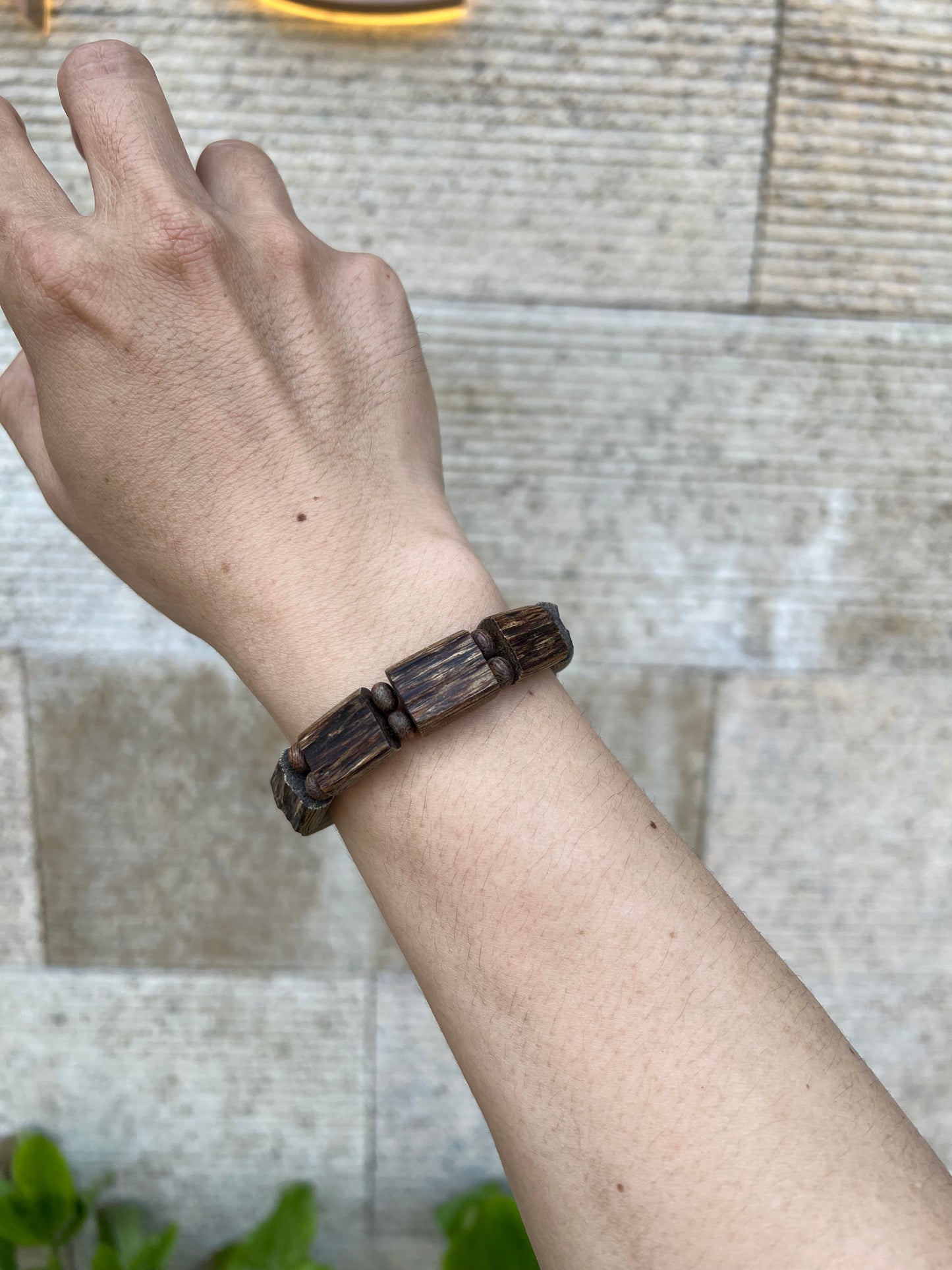 Vietnam Natural Agarwood Chunky Barrel Bracelet | Rare High-Oil Oud Wood