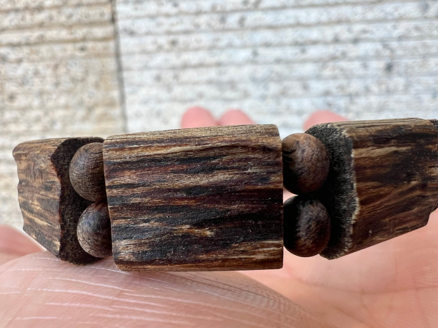 Vietnam Natural Agarwood Chunky Barrel Bracelet | Rare High-Oil Oud Wood
