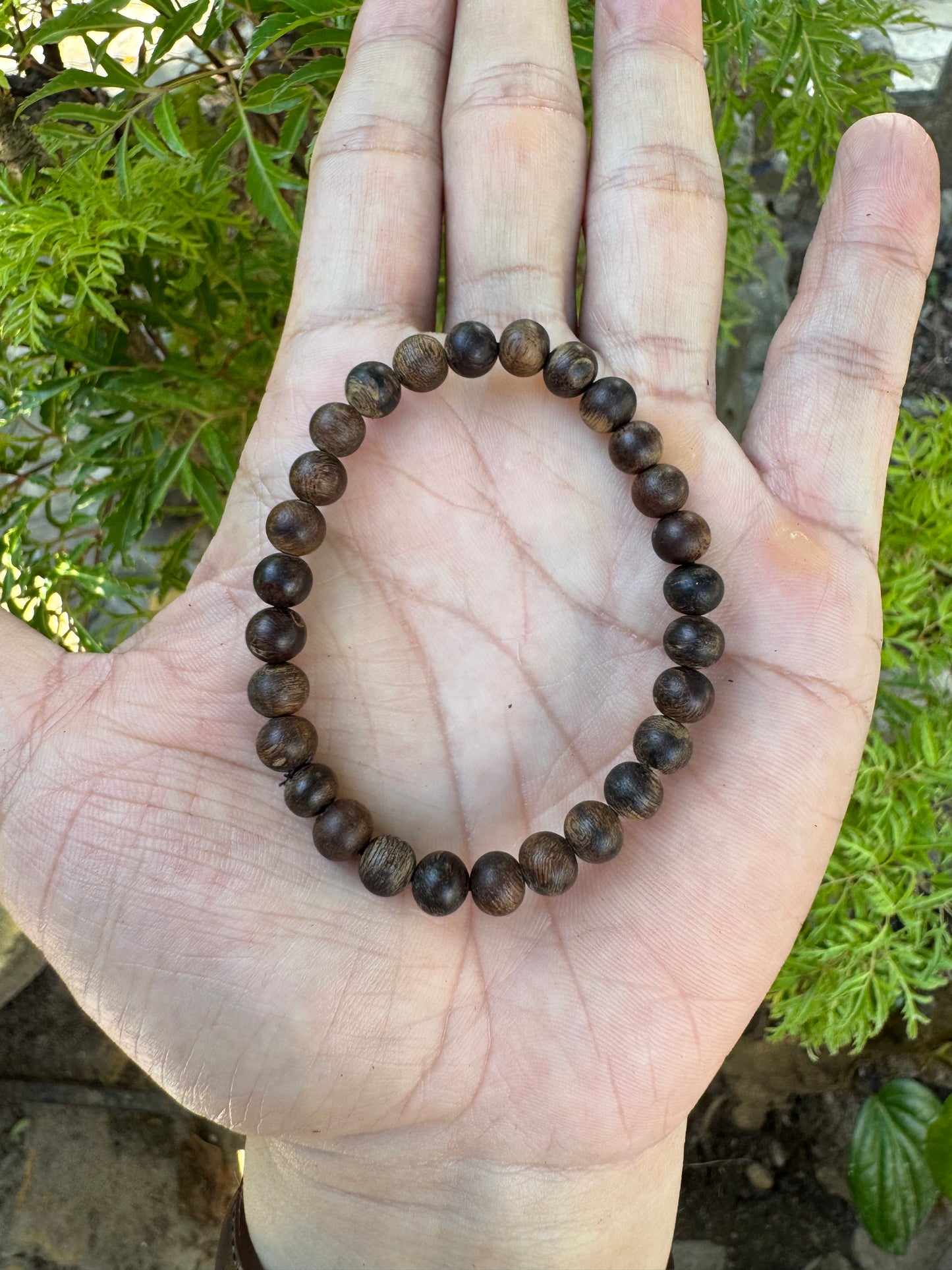All Sinking Agarwood Bracelet , Super Grade Agarwood Size 6mm , Strong Aroma , Very Rare , 400-500 year old sediments, Only 1