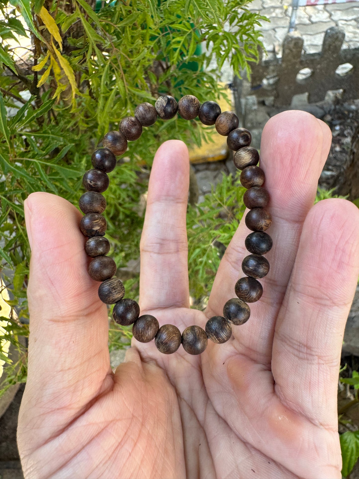 All Sinking Agarwood Bracelet , Super Grade Agarwood Size 6mm , Strong Aroma , Very Rare , 400-500 year old sediments, Only 1