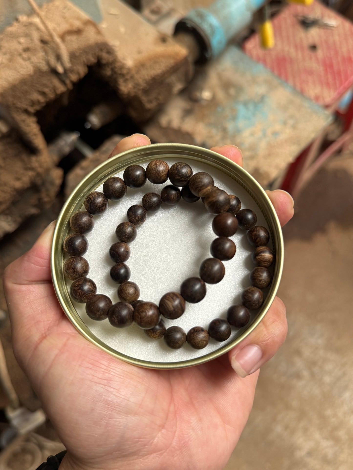 Rare Agarwood Bracelet | 400 Year To 600-Year Forest Near Sinking Grade Beads 8mm & 10mm - Strong Aroma