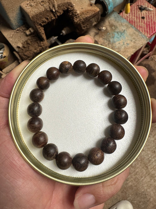 Rare Agarwood Bracelet | 400 Year To 600-Year Forest Near Sinking Grade Beads 8mm & 10mm - Strong Aroma
