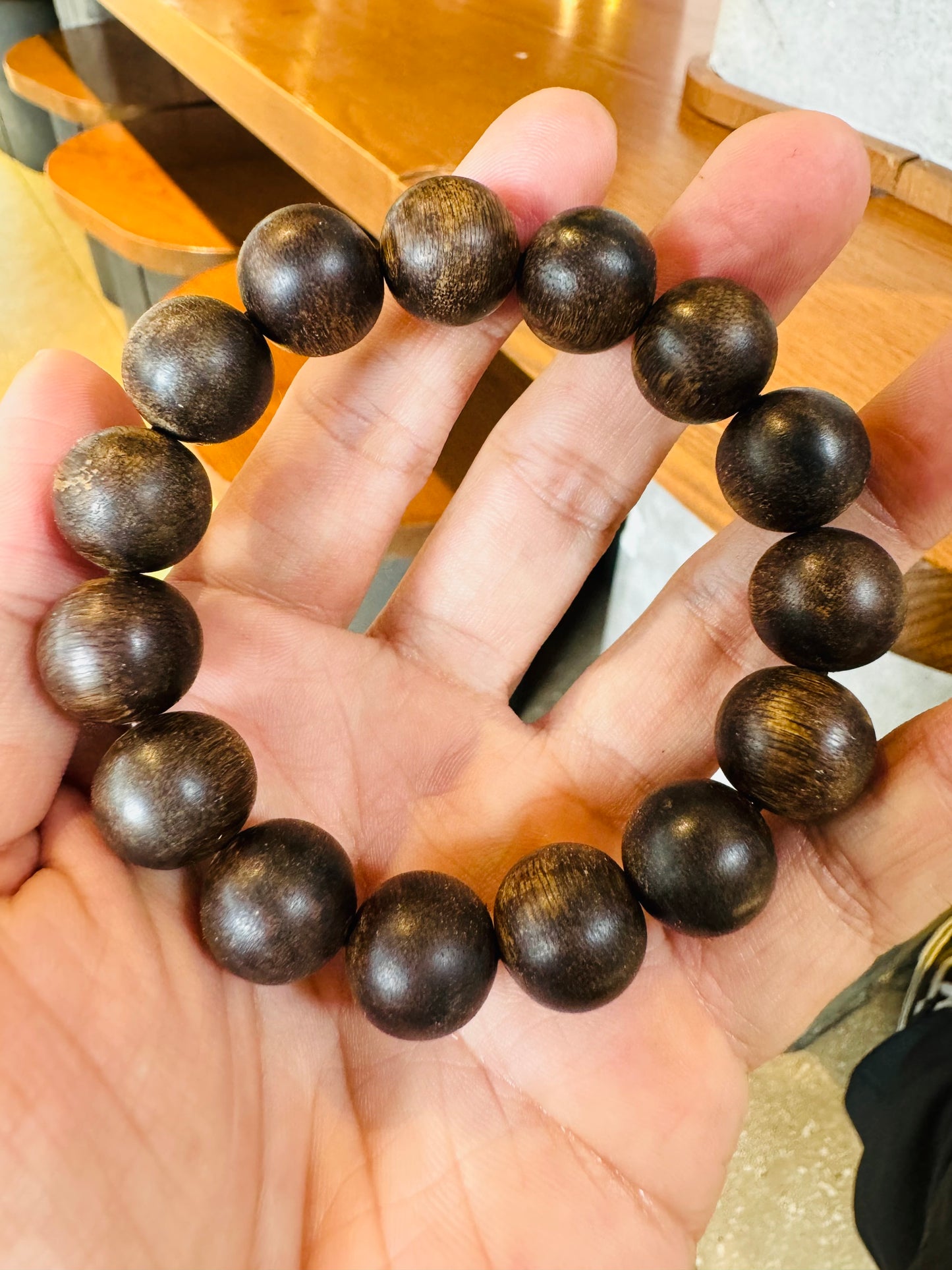 Black Beads Agarwood Bracelet, Wild Agarwood, Mala Bead, Strong Aroma, Agarwood Indonesia .