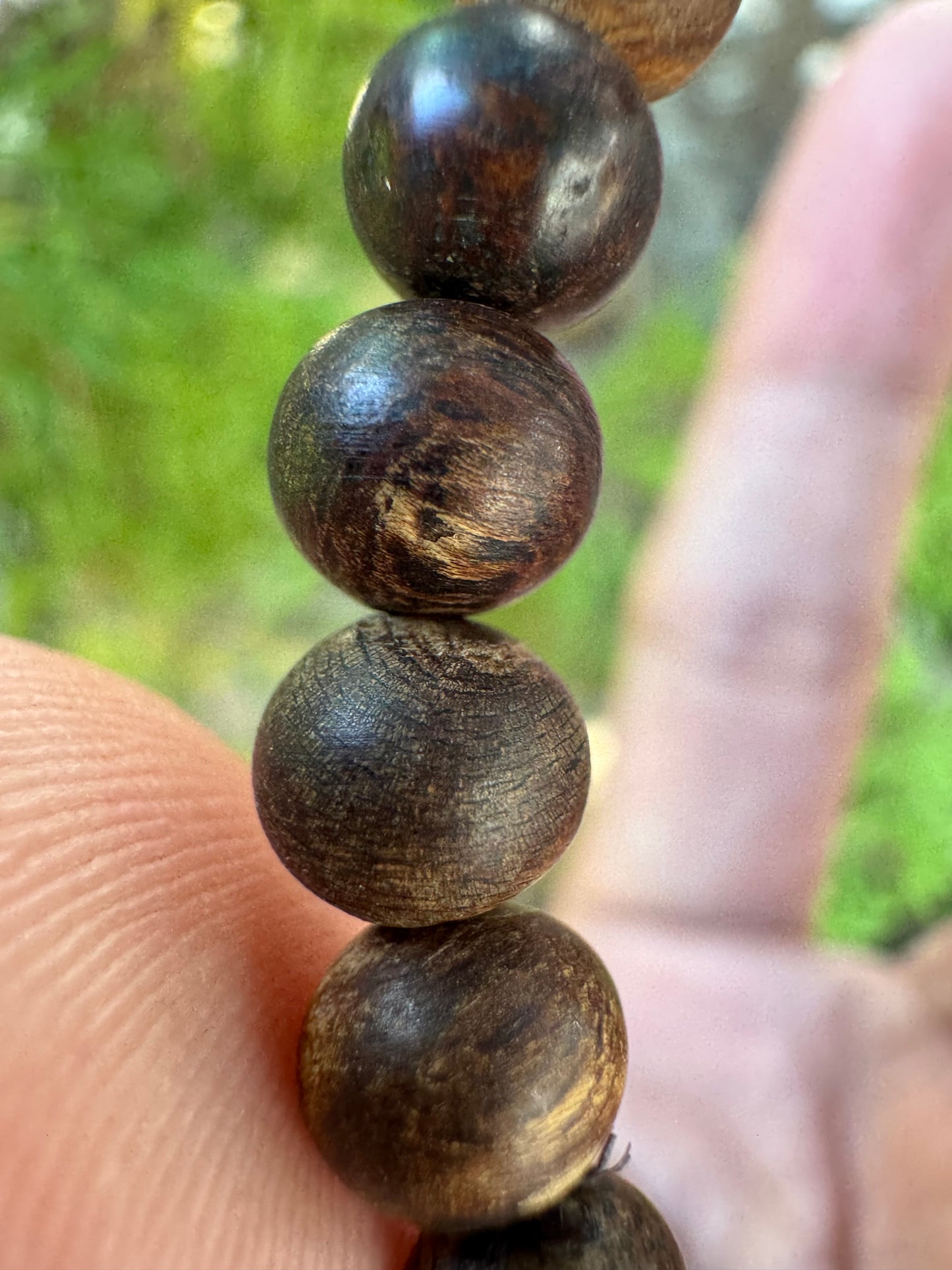 All Sinking Agarwood Bracelet , Super Grade Agarwood Size 6mm , Strong Aroma , Very Rare , 400-500 year old sediments, Only 1