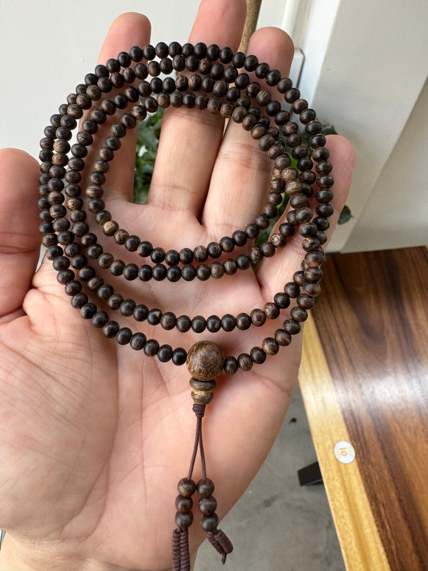 Agarwood 216 Mala Bead Philippines , Wild Agarwood Very Oil , Super King Agarwood , Size 4mm