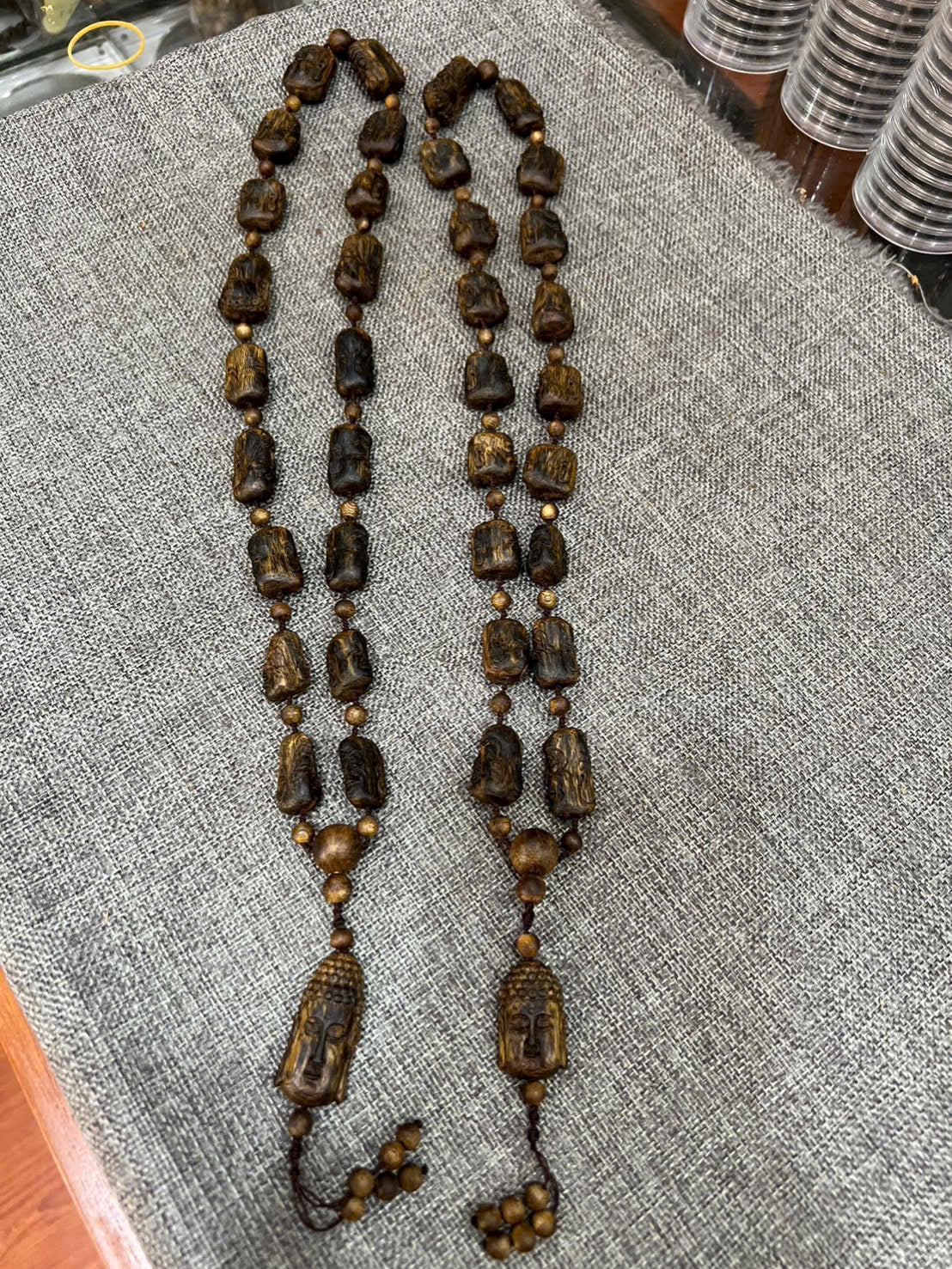 Wild Agarwood Necklace with 12 Arhats – A Unique Spiritual Masterpiece