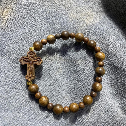 AgarWood Rosary Bracelet, Handmade Catholic Rosary From Jerusalem