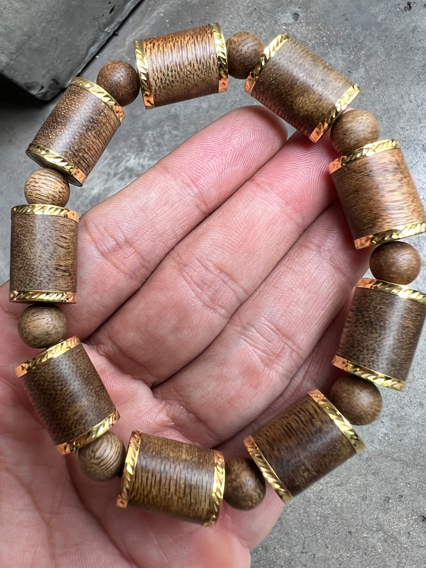Vietnamese Wild Agarwood Bracelet Wrap 18k Gold - Super Luxury, jewelry Luxury, Have Certificate Real Gold