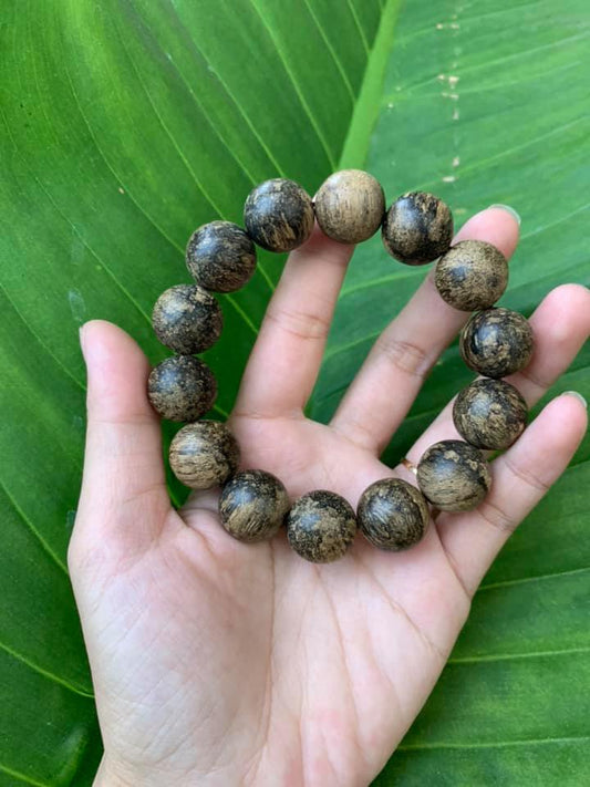 Vietnamese Wild Agarwood Bracelet Beads - Figure Flower - Grade AAA
