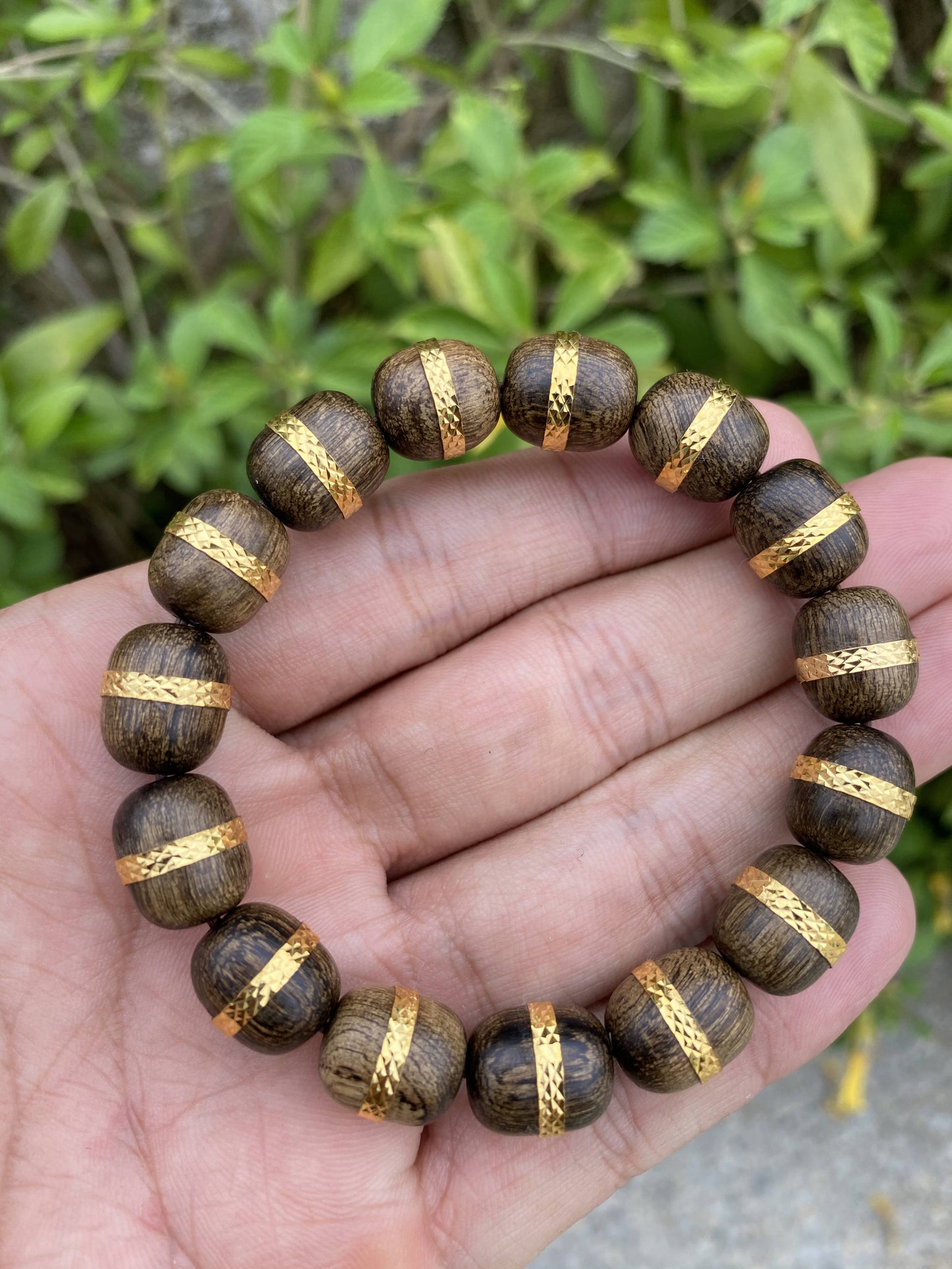 Agarwood Bracelet Wrapped Gold 18k- Real Gold, Super Grade Agarwood,  jewelry bracelet , Bangles luxyry,Have Certificate Real Gold