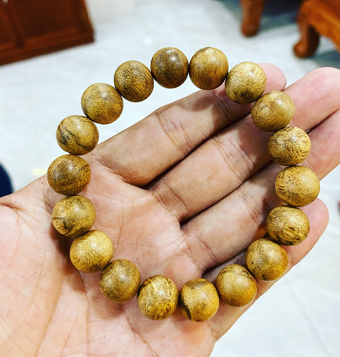 Indonesia Wild Agarwood Bracelet - From East Kalimantan Island,Strong Aroma ,Sweet Fragrance