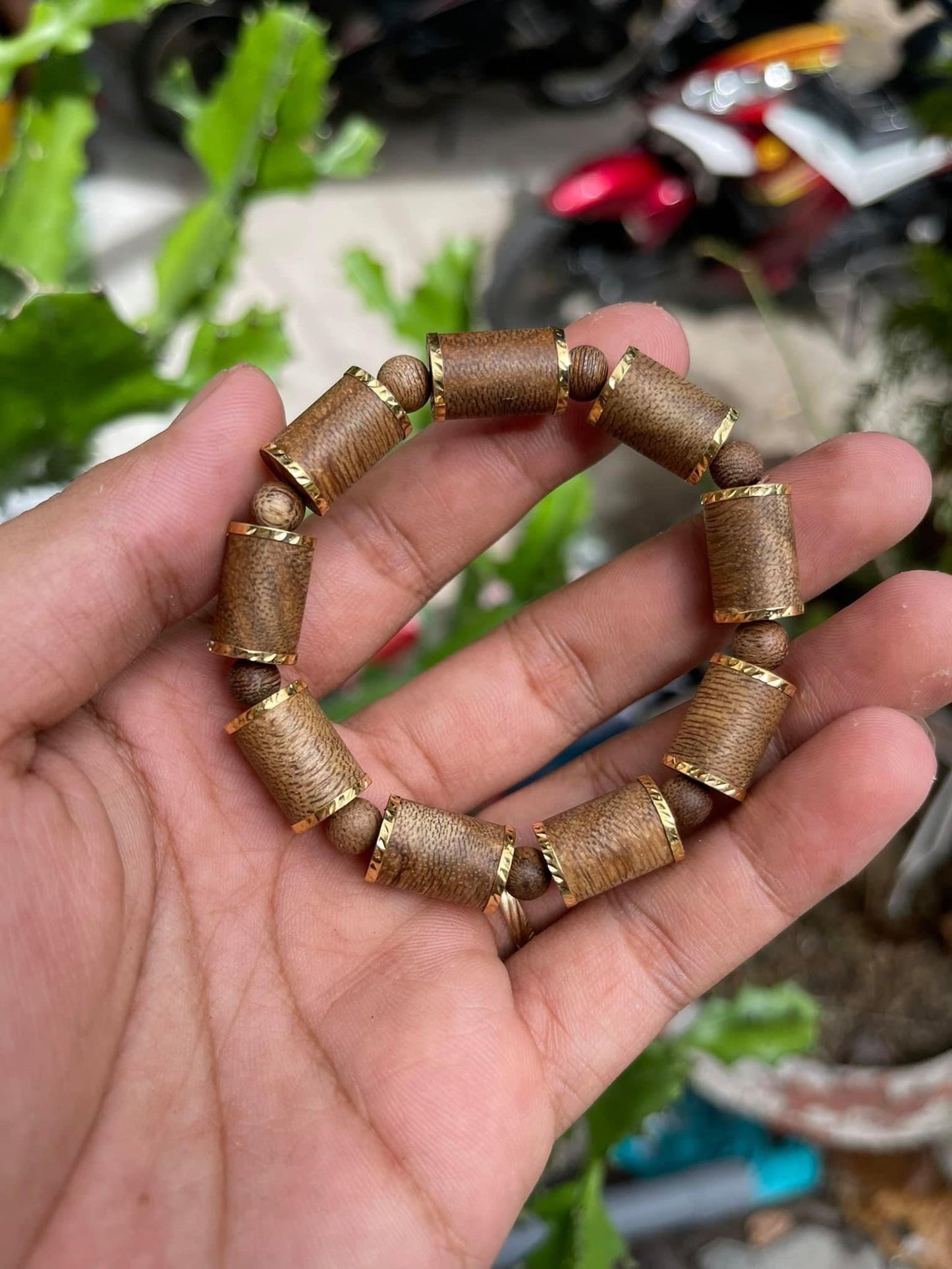 Vietnamese Wild Agarwood Bracelet Wrap 18k Gold,Super Luxury,Strong Aroma,jewelry Luxury