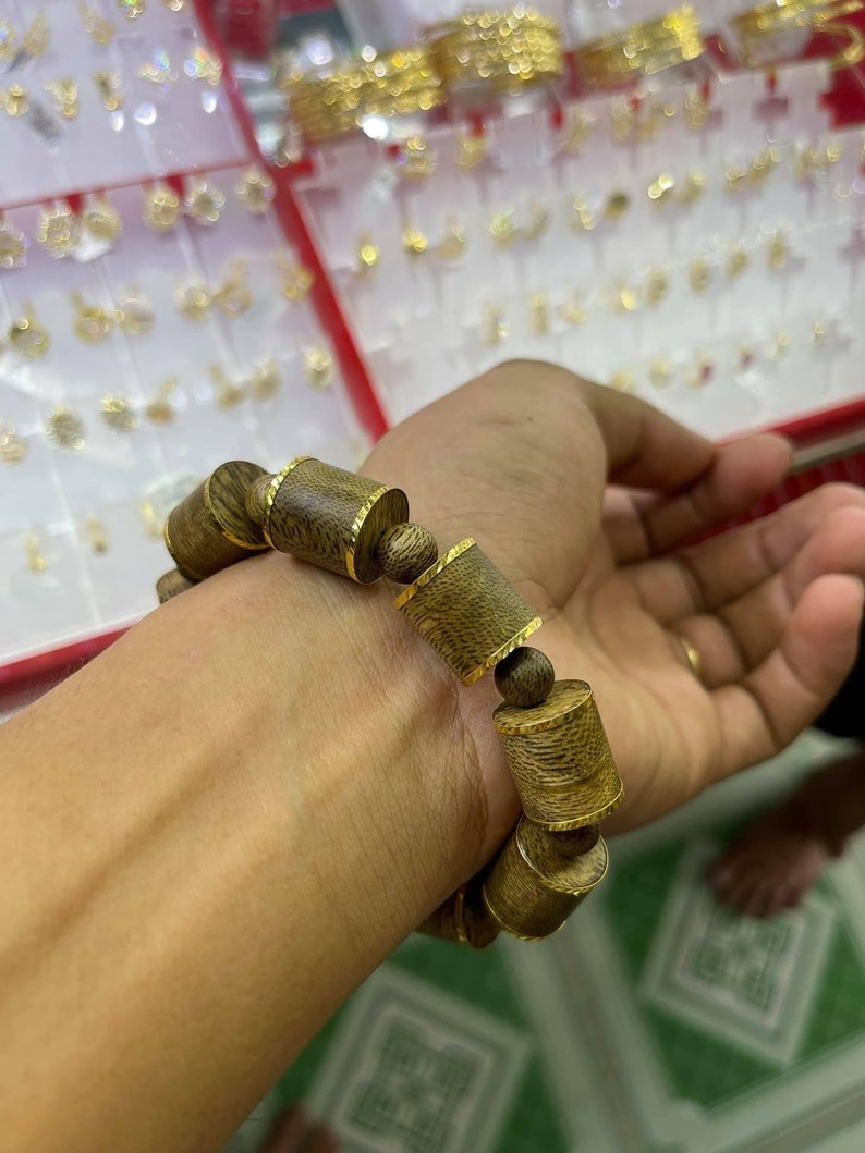 Vietnamese Wild Agarwood Bracelet Wrap 18k Gold,Super Luxury,Strong Aroma,jewelry Luxury