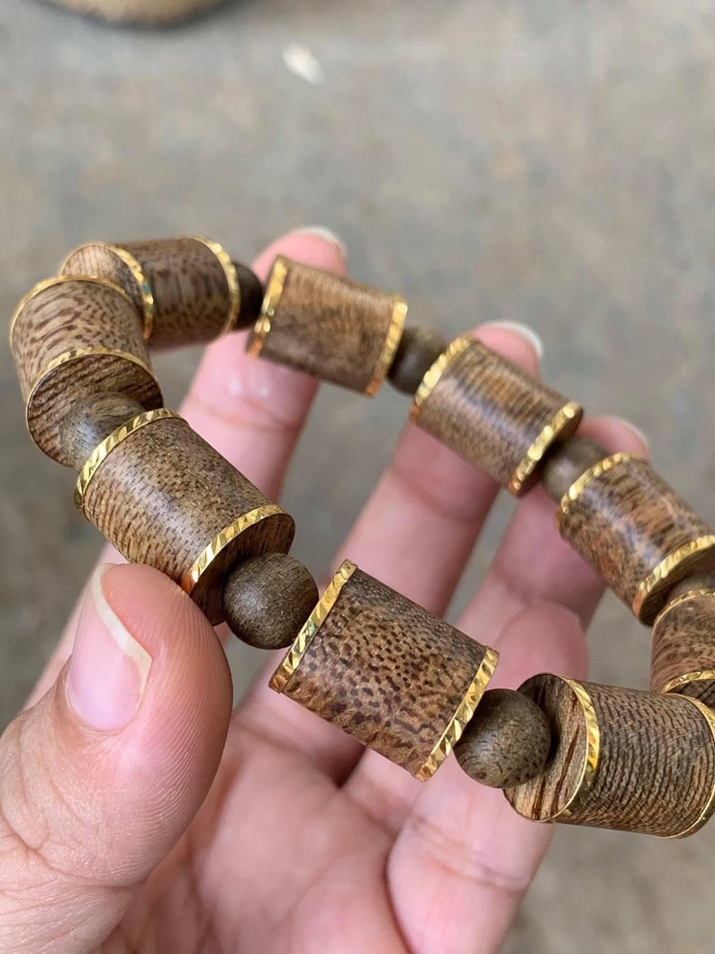 Vietnamese Wild Agarwood Bracelet Wrap 18k Gold,Super Luxury,Strong Aroma,jewelry Luxury